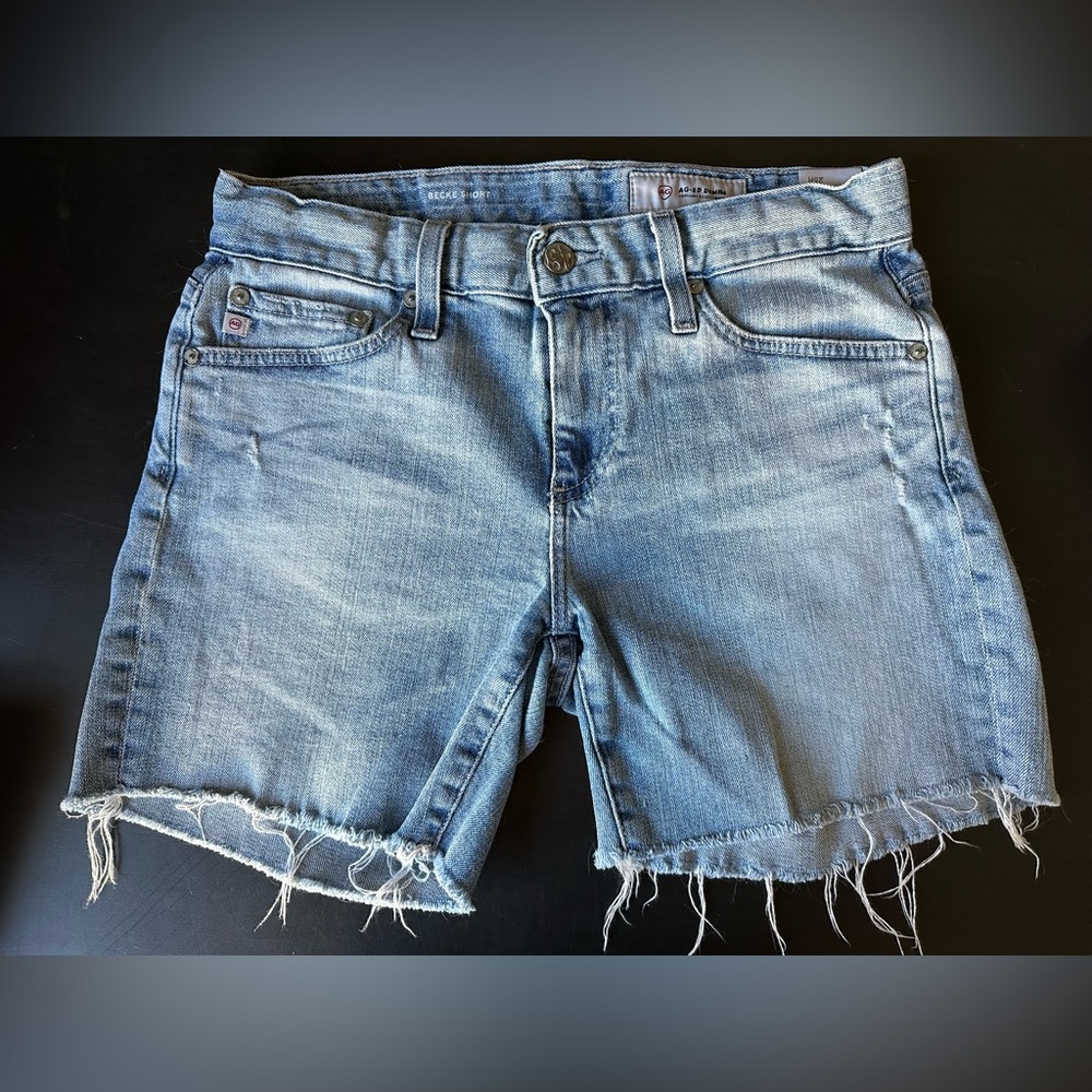 Ag Adriano Goldschmied Light Blue Jean Shorts